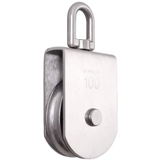 M100 Lifting Single Wheel Block Roller Load Capacity 1000kg, Heavy Duty 304 Stainless Steel Single Wheel Swivel Lifting Rope Wheel Block