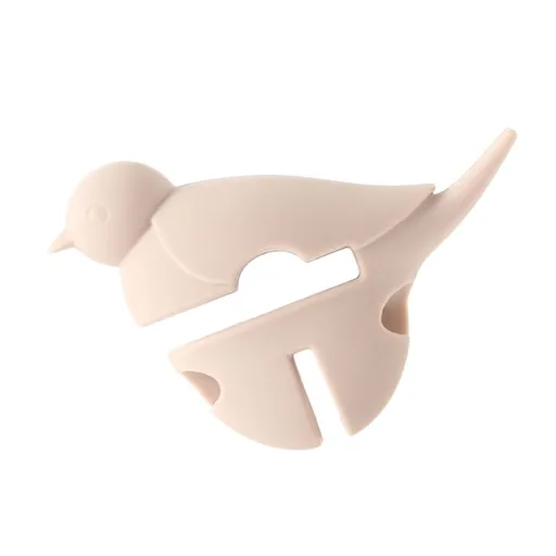 Beige Silicone Spoon Holder Clip for Pots and Pans Cooking Utensil Rest Kitchen Tool Helper, 1 Piece