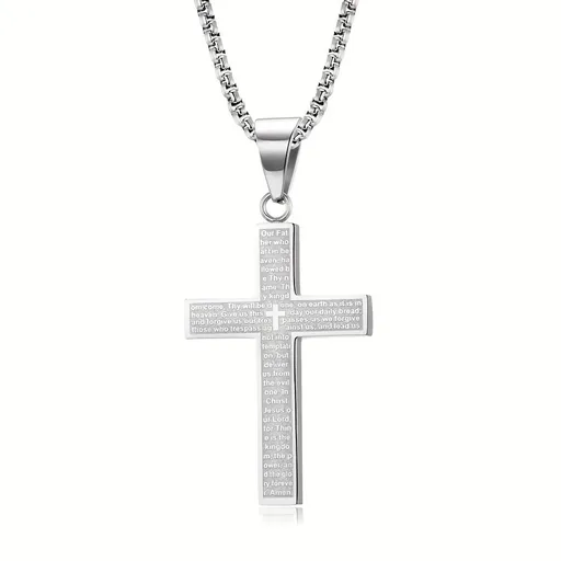 Titanium Steel Cross Necklace: Eternal Faith, Timeless Quality。Steel color