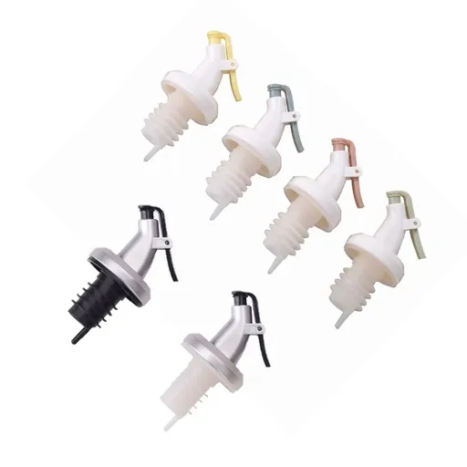 6Pcs Silicone Oil Pourer Spout with Flip Top Lid for Kitchen Use in Assorted Colors