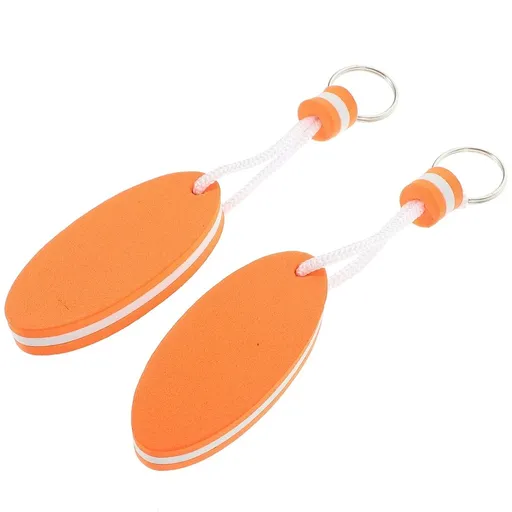 2Pcs Eva Floating Key Ring Orange with Strong Rope for Water Sports and Boating