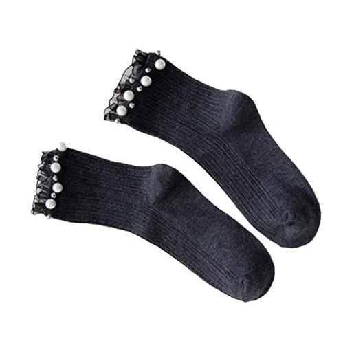 Women's Dark Grey Medium Tube Cotton Socks, Fashionable, Cozy, Breathable, Elastic Fit Pair for Everyday Wear