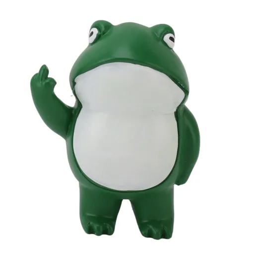 Middle Finger Frog Ornament Outdoor Patio Quirky Little Frog Ornament for Home Office Desktop