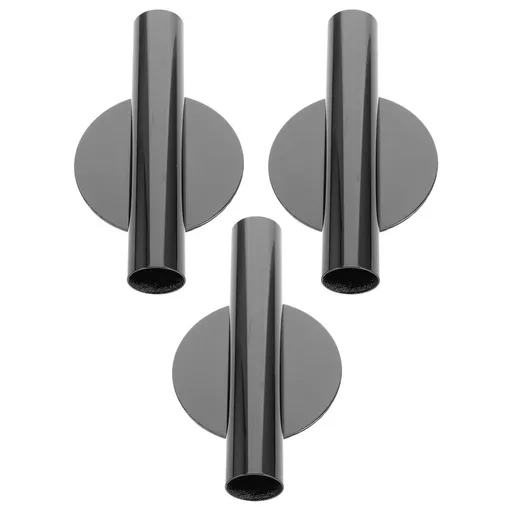 3Pcs Wall Mounted Flower Vase Holder Black Alloy Metal No Drill Installation