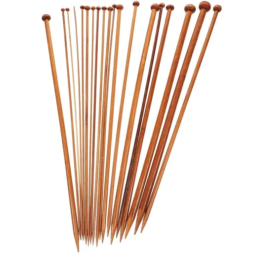 18 Pcs Portable Durable Wooden Single Pointed Knitting Needle Kits