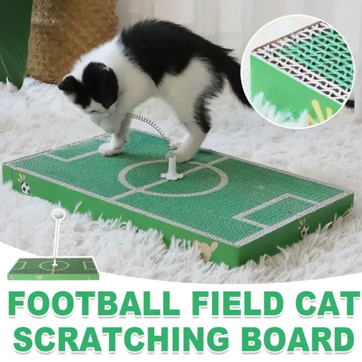 Football Field Shaped Cat Scratching Board Durable Non-Shedding for Cat Play