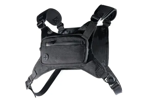 Water Resistant Running Vest Chest Pack Phone Holder for Running Lightweight Training Pack with Reflective Detail - Black