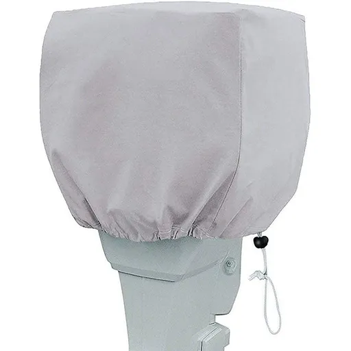 Fit:150-250HP Small Outboard Motor Cover, Boat Motor Cover Black Waterproof Oxford Fabric, Sunproof, All-Weather Protection, Boat Hood Cover Fit Yamaha, Mercury, Suzuki, Tohatsu, Honda - Silver