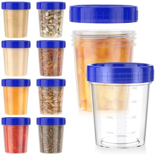 Salad Dressing Container,10 Pack Leakproof Condiment Containers, 4 Oz Small Plastic Dressing Cups with Lids, To Go Salad Sauce Containers, Reusable Squeeze Bottles for Kitchen Travel Picnic