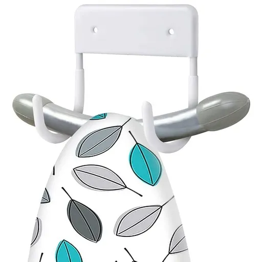 Ironing Board Hanger, Ironing Board Hook, Wall Mounted Holder, & Small Ironing Board (Matte White)