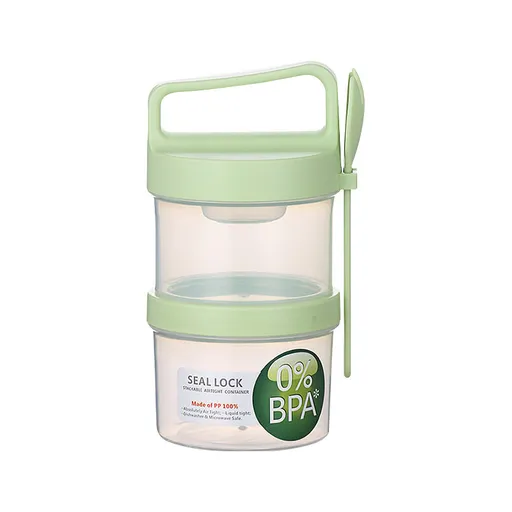Portable Salad and Yogurt Cup Double-Walled Leakproof Container 920 mL Green