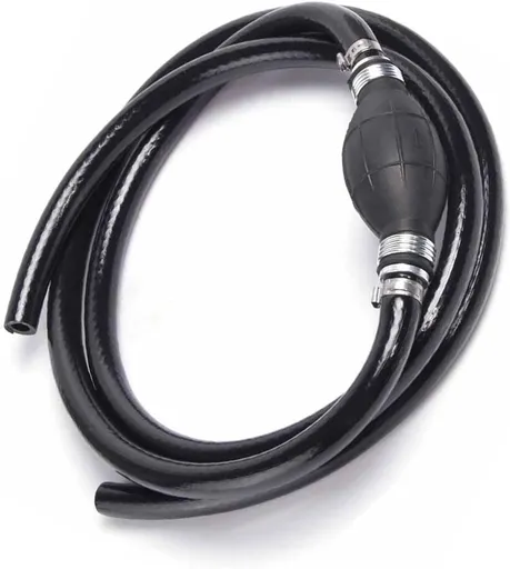 Fuel Line Hose for Outboard, Nylon Braid 5/16 Inch Fuel Line Hose with Hand Pump Bulb, 6 FT Long Boat RVs Tractor Fuel Line Assembly