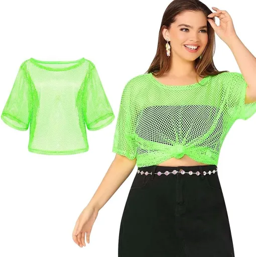 80S Neon Party Clothes Costume Accessories Set 1980S Retro Theme Decoration Outfit For Women Girls B 1Pcs