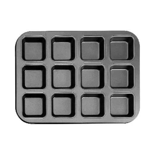 Non-Stick Pan , 12 Cup Square Baking Pan Non Stick Baking Pan Bread Plaid Cake Baking Tools As shown