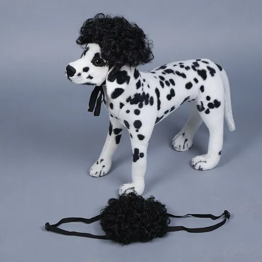 Pet Dog Wig Short Curly Hair Gan's Liangsi NI Black