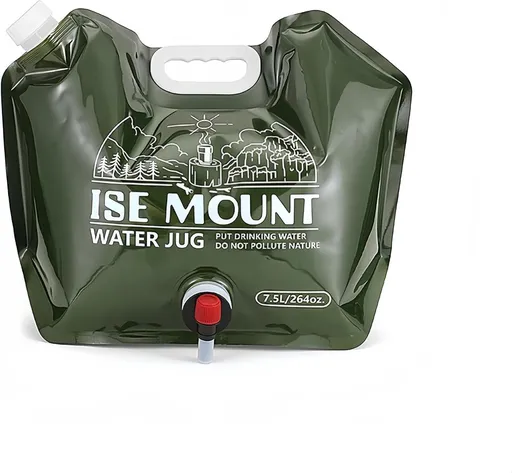 Collapsible Water Jug, 7.5L/264oz Capacity, Army Green Portable Container, 30.5x42x5cm Camping Water Storage