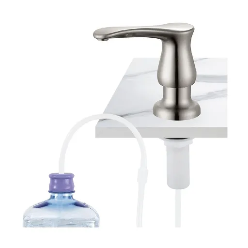 Kitchen Sink Soap Dispenser Brushed Nickel,Under-Sink Soap Dispenser with Silicone Extension Tube Kit