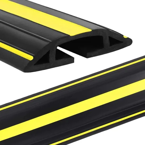 10 ft Floor Cable Cover Protector, Heavy Duty PVC Duct Easy to Unroll, Prevent Trip Hazard for Home Office or Outdoor Settings