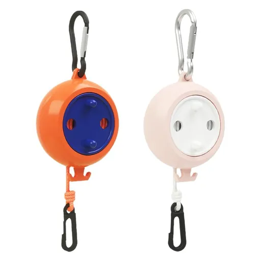 Portable Travel Clothesline with Adjustable Clips and Carabiners, Non-Slip Laundry Drying Line for Camping, Hotels and Outdoor Use