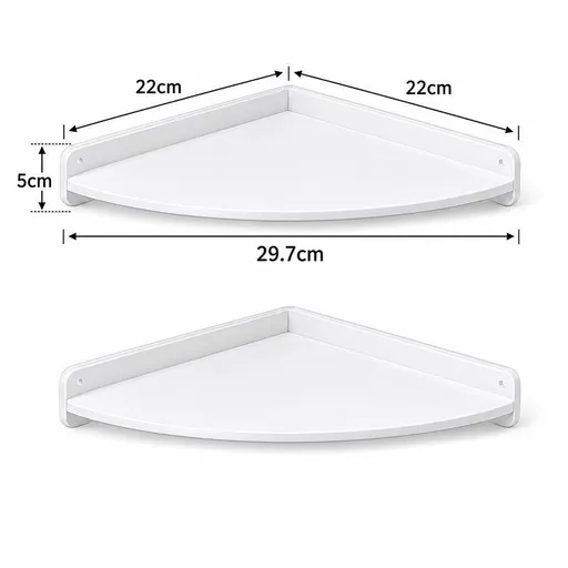 2-Tier Small Wall-Mounted Corner Shelf | Christmas Basic Organizer Gift | 2-Layer Fan-Shaped Corner Rack for Small Items Storage