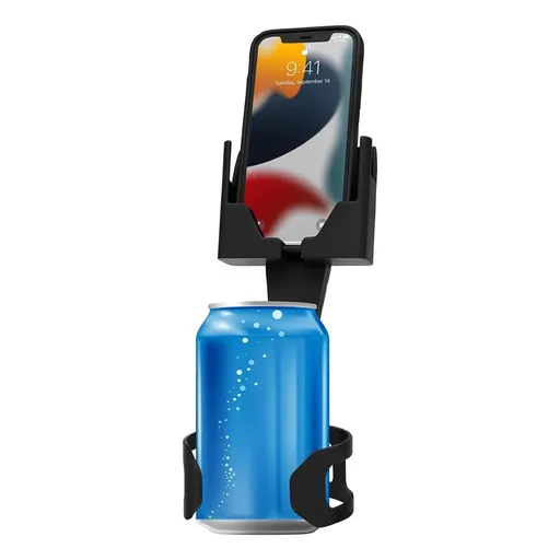 Cup Holder –Fits Phones with or Without Cases Vertical or Horizontal and Doesn’t Block Cup Holder, Charging Ports(Black Pack of 1)