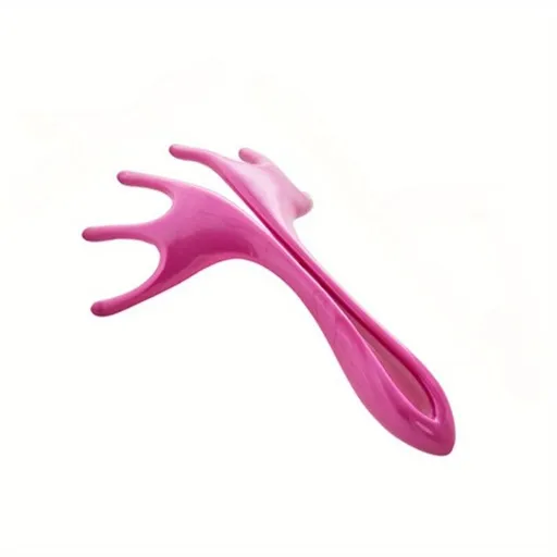 1 Portable Manual Head Massager with Frog-Claw Claws, Scalp Relaxation Tool for Hair Care Without Damaging Scalp or Tangling Hair Rose Red