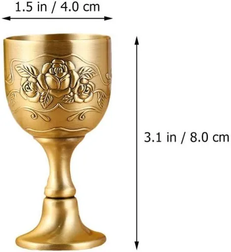 2 Pack Vintage Goblet, Metal Cup for Liquor, Ritual, Royal Medieval Decor, comfortable to hold and durable for lasting uses