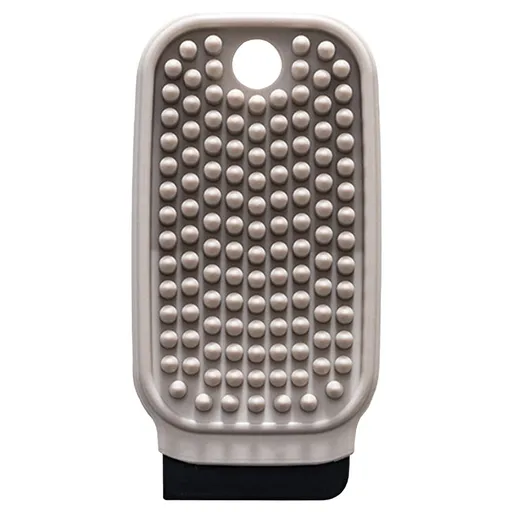 Gray Silicone Vegetable & Potato Scrubber Brush, 12x7cm, Dual Hard/Soft Sides for Tough Cleaning (1pc)
