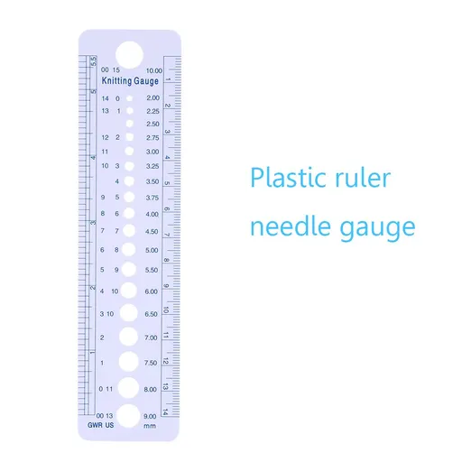 Plastic Knitting Needle Gauge Ruler Inch cm Sewing Tools US UK Canada Sizes 2-10mm
