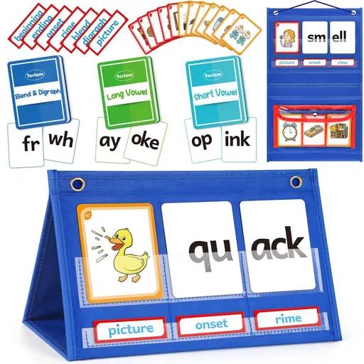 Pocket Chart, Phonics Games Sight Word Flash Cards, Educational Spelling Reading Learning Blending Board
