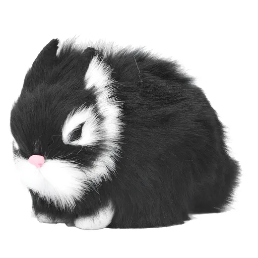 Miniature Plush Rabbits Plastic Plush Material Soft Comfortable Durable Rabbits Stuffed Doll for Table DecorationBlack