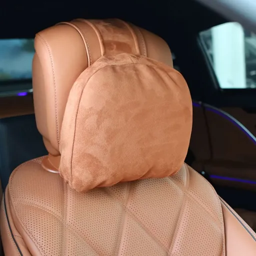 Car Seat Cushion Suede Lumbar Neck Pillow Other Red tea orange-headrest Soron bio-velvet filling