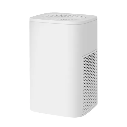 White Compact Desktop Air Purifier with Dual Activated Carbon Filter - Ultra-Quiet Air Cleaner for Home & Office, Powerful 50 m³/h Airflow, Effectively Removes Odor, Smoke, Dust, Pollen & Pet Dander