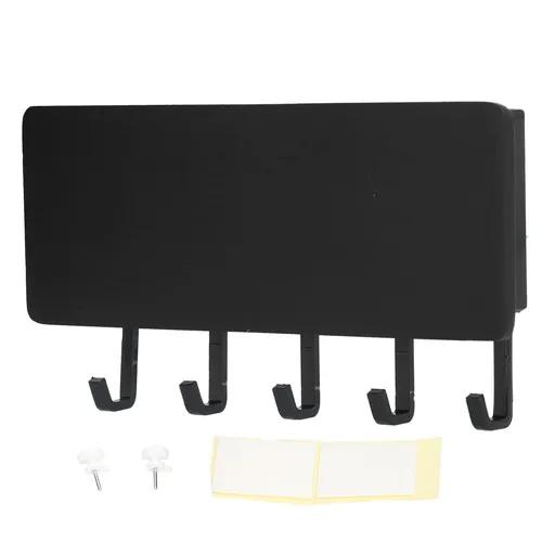 Wall Mounted Key Holder Bamboo Modern Anti Slip Key Hanger for Home Office Living RoomBlack