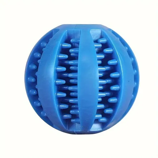 Interactive Dog Chew Toy for Small Breeds - Durable Rubber Treat Dispensing Ball for Dental Cleaning, Slow Feeding, and Fun Playtime with Your Furry Friend (7cm, Blue)