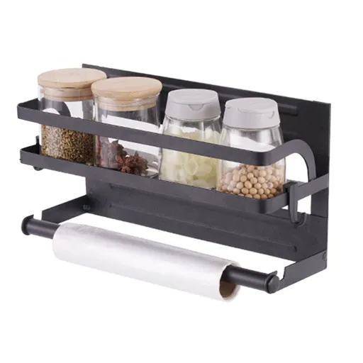 Refrigerator Magnetic Storage Shelf Organizer Strong Magnetic Spice Rack for Refrigerator B Style Single Layer