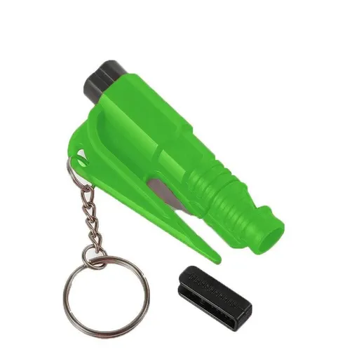 3 In 1 Car Window Glass Breaker Emergency Escape Tool with Cutter - Green