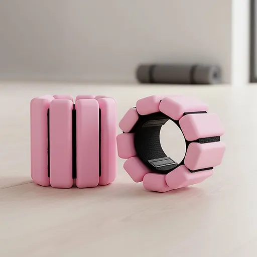 2-Piece Ankle & Wrist Weights – 1kg Pair Adjustable Workout Bangles (Pink)