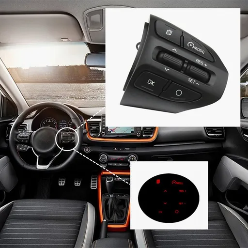 Replacement Part for Car Steering RH Remote Cruise Control Switch Steering Wheel Buttons Bluetooth Phone Volume