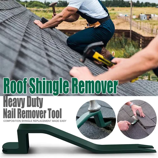 Heavy Duty Roof Panel Removal Pry Bar and Nail Puller Tool for Composite Roofing Sheet Replacement, Demolition and Renovation Projects (Green)