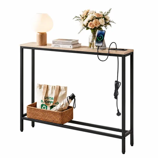Artiss Console Table Entryway Hallway Display Desk Charging Station Wood