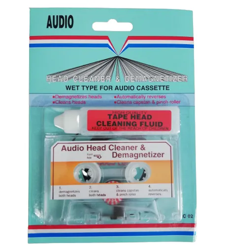 Audio Cassette Head Cleaner with Demagnetizer & Cleaning Fluid KC-02