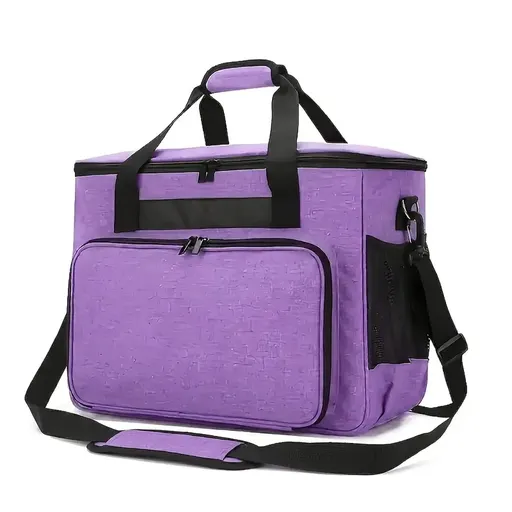 Oxford Cloth Sewing Machine Bag, Portable Carry Case with Shoulder Strap, Multi-Functional Storage Tote for Accessories & Travepurple