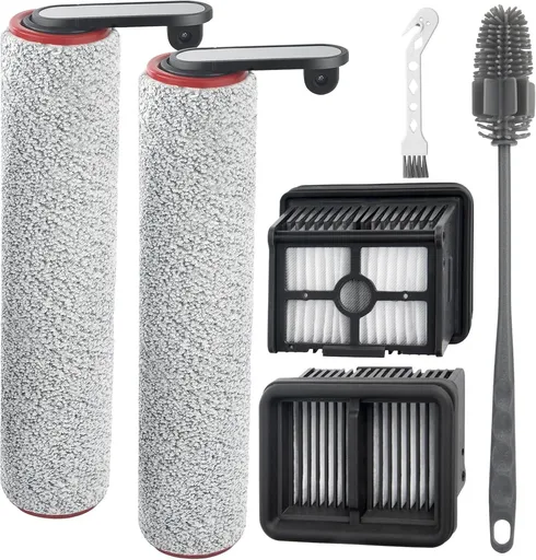 H12 Pro Roller Brush Replacement and HEPA ilter or Dreame H12 Pro, H12 Dual, G10 Pro Cordless Wet Dry Vacuum Cleaner, 2 Brush Rollers, 2 HEPA ilters, 1 Water Tank Brush, 1 Cleaning Brush