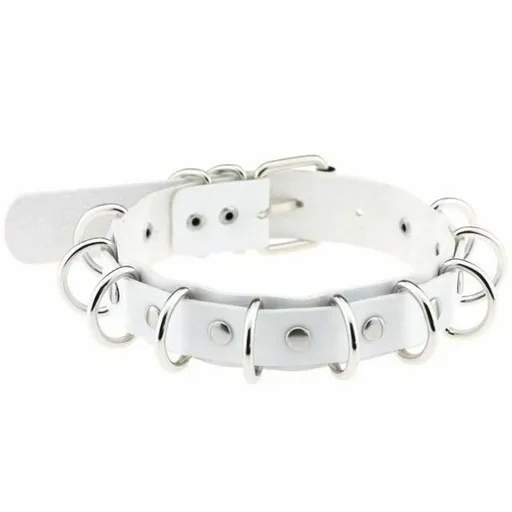 House Of Dasein 15 Colours Sexy Harajuku Necklaces Bdsm Choker Collar - White