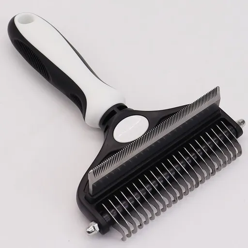 Pet Hair Remover Brush Double-Sided Pet Brush Pet Grooming Tool Dog Brush Cat - White - Size Small size -fine teeth 67