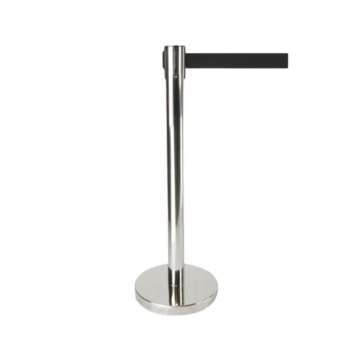 Retractable Queue Crowd Control Barriers | Silver Pole Black Belt