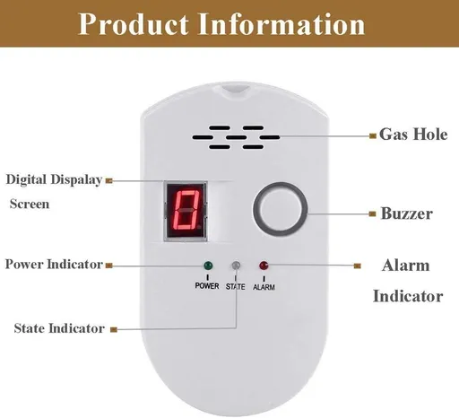 Natural Gas Detector, Gas Leak Detector, Household Propane Leak Detector for Home Kitchen, to accurately monitor leaked gas