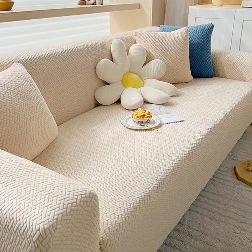 Stretch Sofa Cover | Elastic Furniture Protector for Living Room | Pet-Friendly Non-Slip Sofa Slipcover | Knitted Fabric Sofa Protector for Dogs & Kids | Oversized Couch Cover for Sectional Sofas