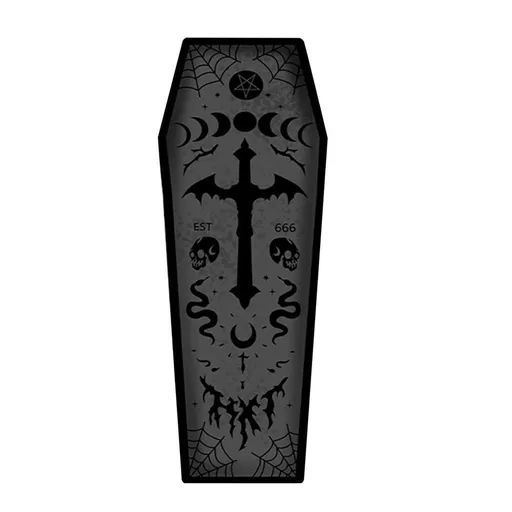 Halloween Coffin Rug - 4.3x1.6 Ft Goth Bath Mat, Non- Indoor Carpet for Living Room, Bedroom & Bathroom, Dark Gothic Decor for Spooky Home Parties